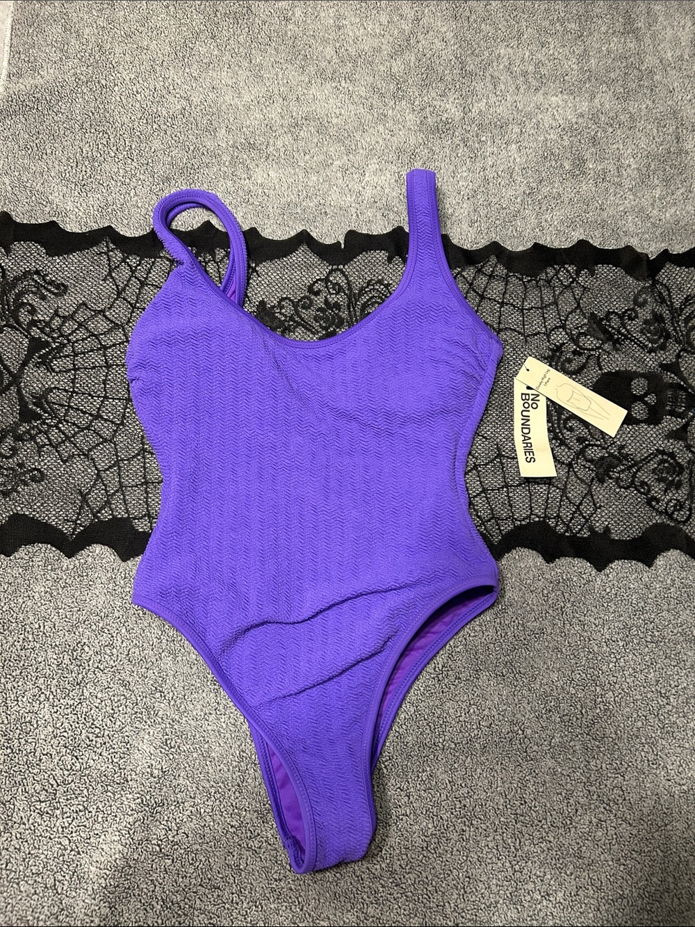 No Boundaries Purple Textured One-Piece Swimsuit